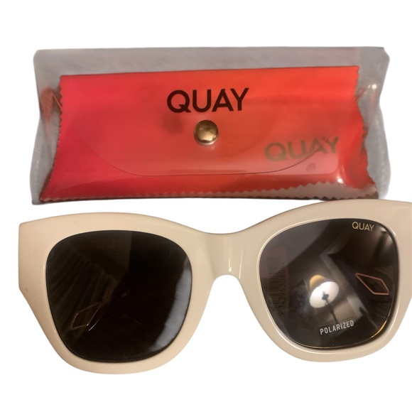 Quay AFTER HOURS Bone / Tortoise Polarized Sunglasses NWT - Picture 4 of 8